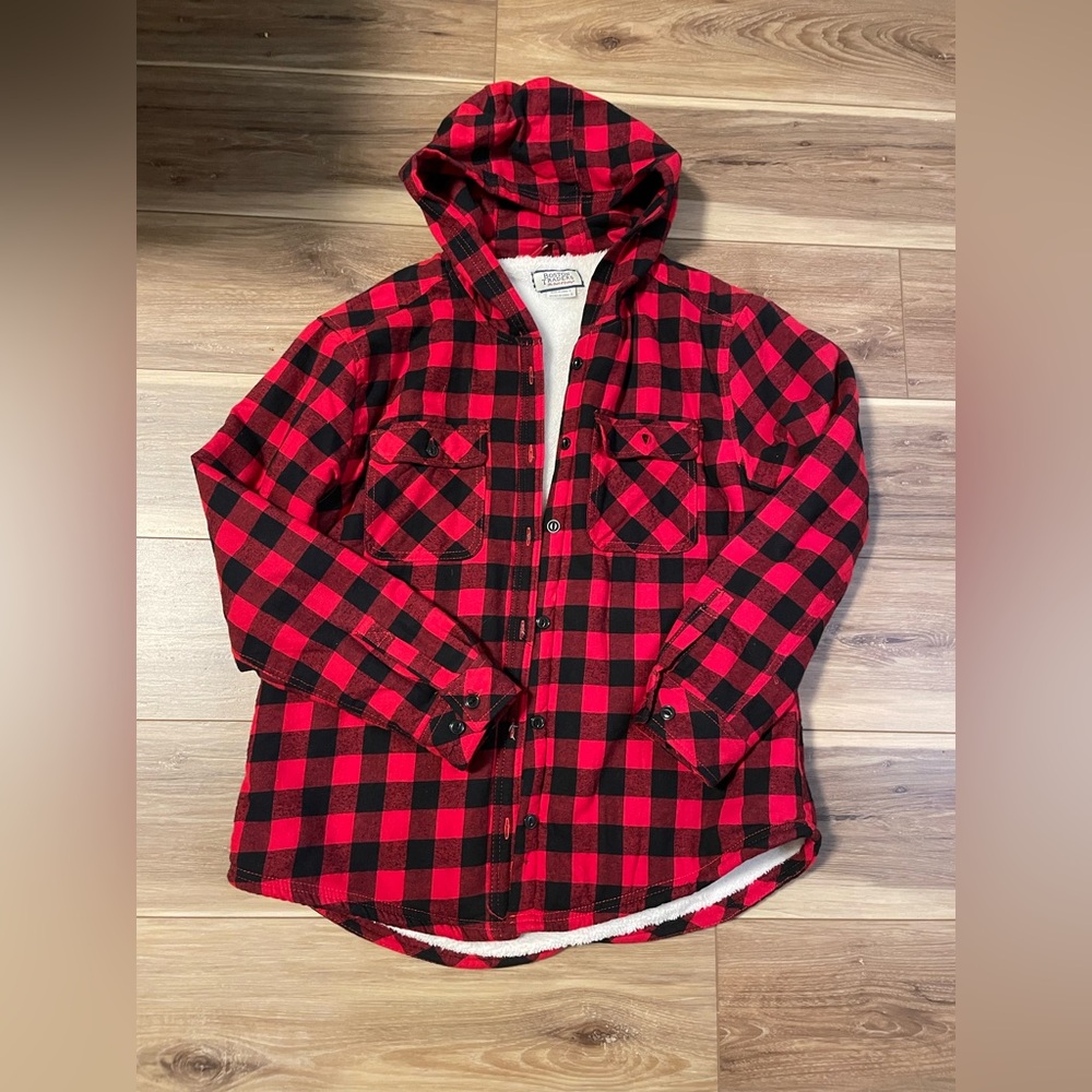 Women’s Boston Traders Hooded plaid jacket